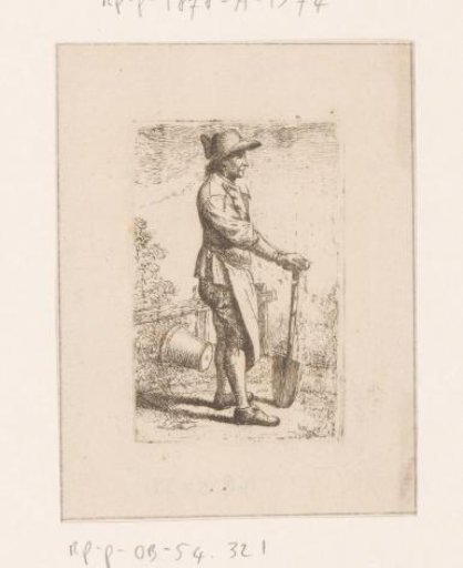 Peasant man with a spade