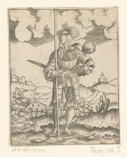 Soldier with a lance in his right hand