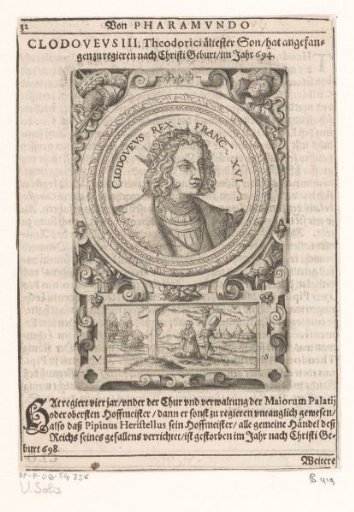 Portrait of Clovis IV, King of Neustria, Burgundy and Austrasia