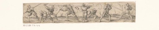 Eight fencing soldiers