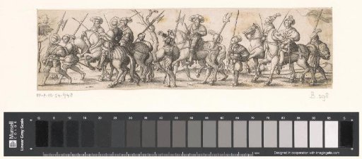 Procession of Landsknechts on horseback and on foot