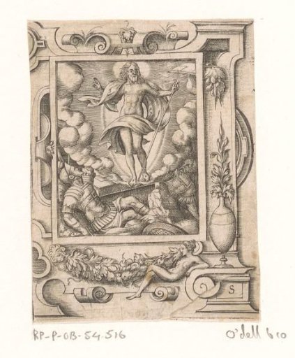 Resurrection in a strapwork frame