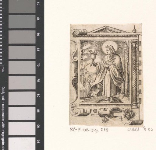 Saint John in a strapwork frame