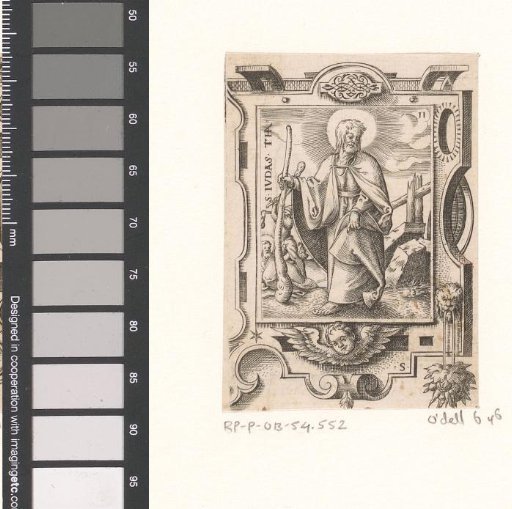 Saint Jude Thaddeus in a scrollwork frame