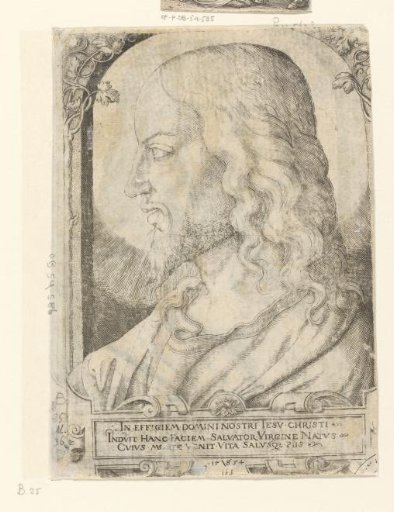 Bust of Christ in profile facing left