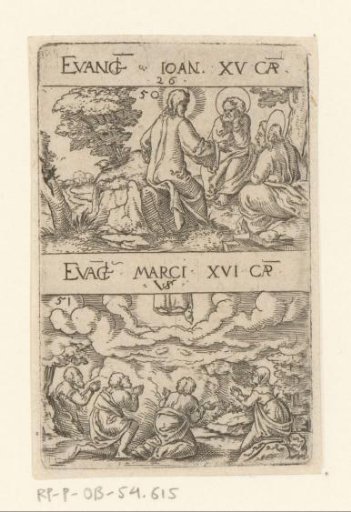 Christ speaking to his disciples and the Ascension