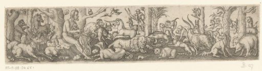 Orpheus enchanting the animals with his music