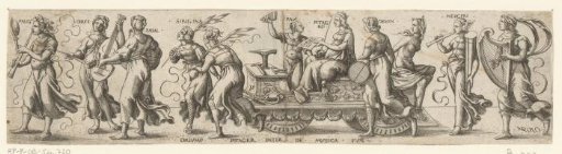 Triumphal procession with musical mythological figures