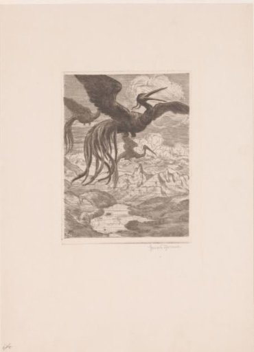 Fantasy birds above a river landscape