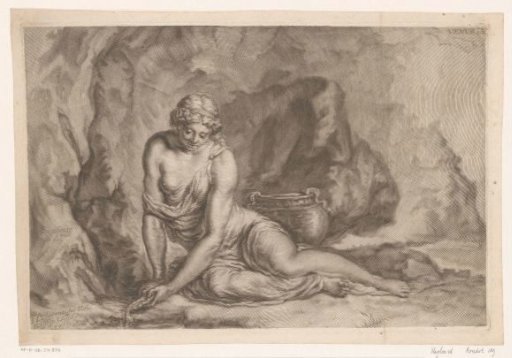 Venus drawing water with a shell