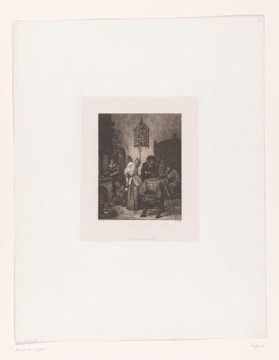 Interior with a Woman Feeding a Parrot