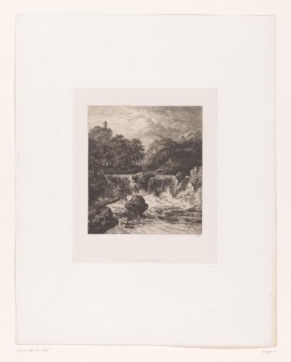 Mountain Landscape with a Waterfall
