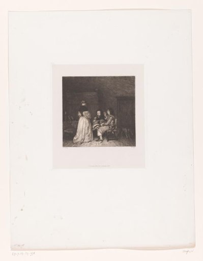 Interior with Three Figures in Conversation