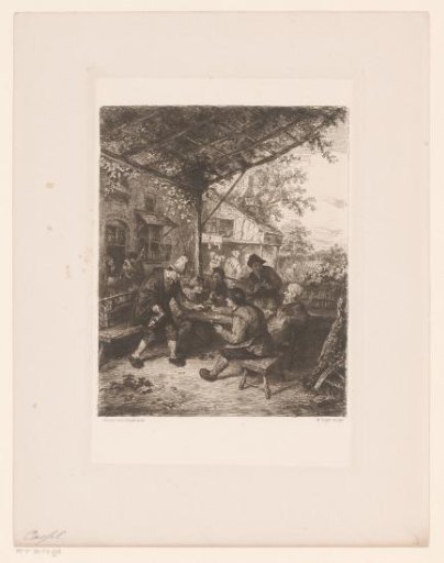 Company of Card Players Under a Pergola