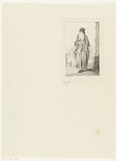 Woman Seen from Behind and Dressed in the Fashion of ca. 1710