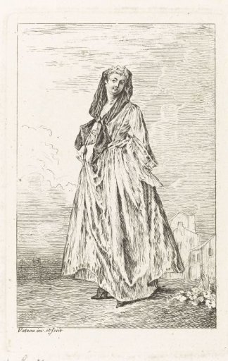 Standing Woman Dressed in the Fashion of ca. 1710