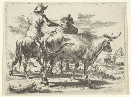 Two Shepherds with Cows