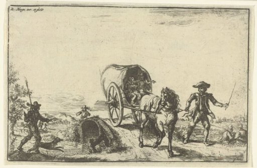 Landscape with a Covered Wagon over a Bridge