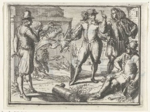 Title page for the pamphlet: *Maatroozen Dialogue at Port a Port*, together with the Fable of the Cockatoo, the Thief, and the Rooster, 1701.