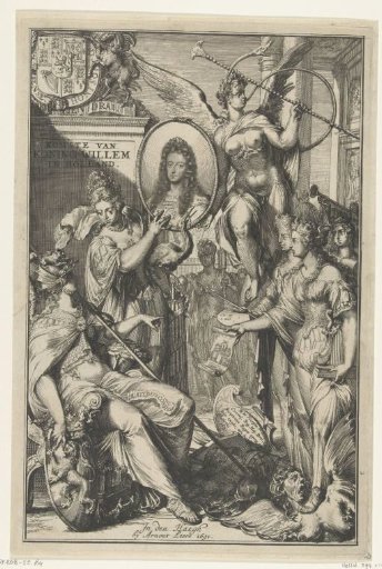 Allegorical frontispiece with portrait of William III