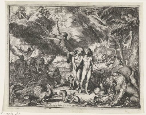 Adam and Eve in Paradise.