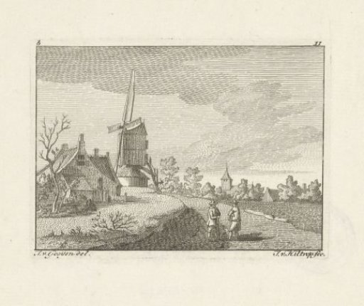 Landscape with a farm and a mill