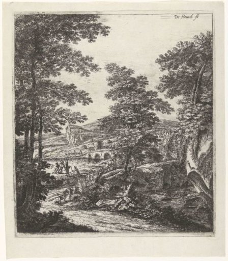 Landscape with a stone bridge