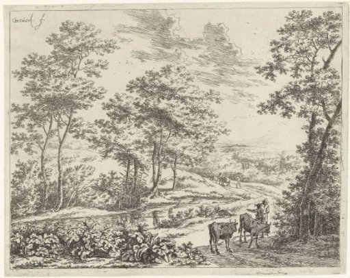 Landscape with two oxen