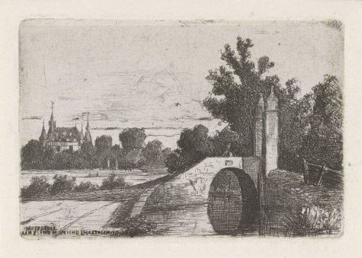 Landscape with a stone bridge and castle