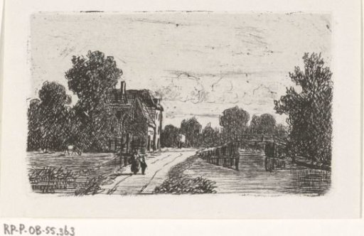 Landscape with a bridge over a canal