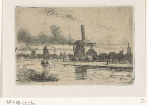 River Landscape with Mills