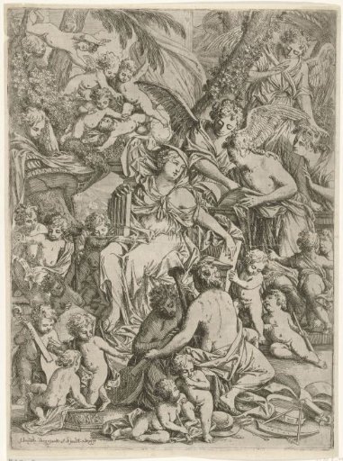 Saint Cecilia with an organ in her hand