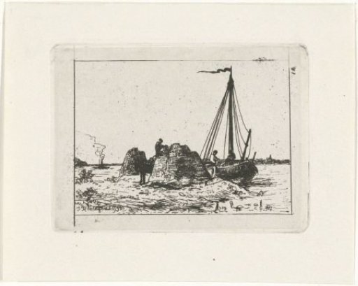 Ship with cargo on the bank