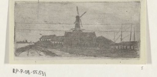 Group with mill on a river