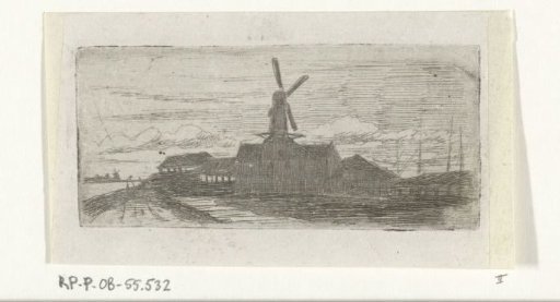 Group with mill on a river