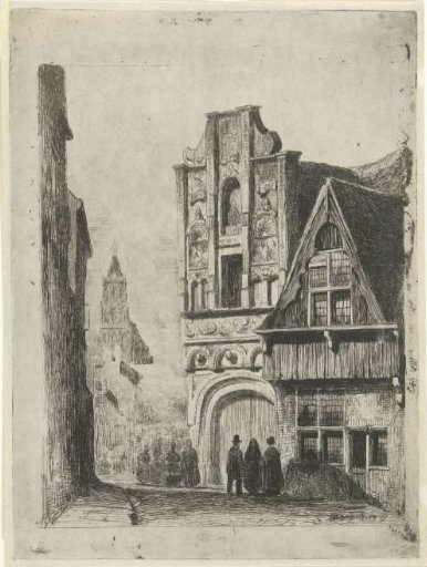 Figures at a Renaissance Facade