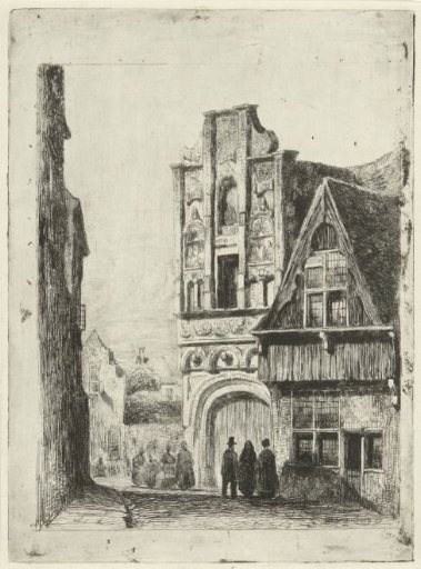 Figures at a Renaissance Facade