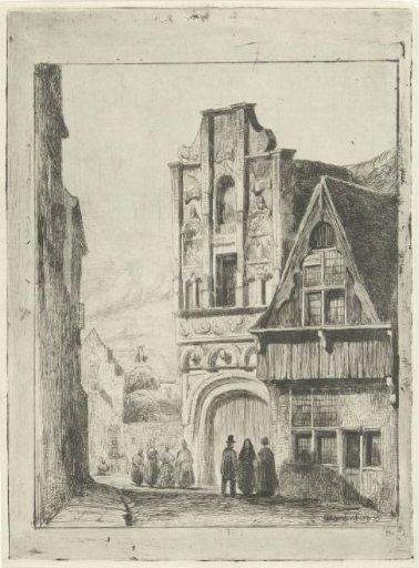 Figures at a Renaissance Facade
