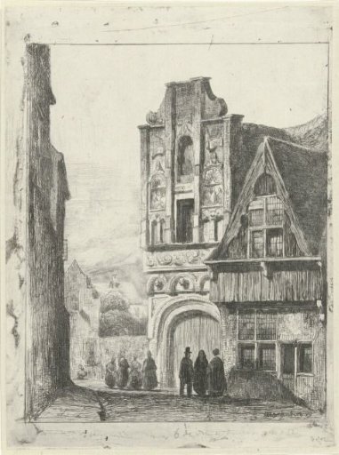 Figures at a Renaissance Facade