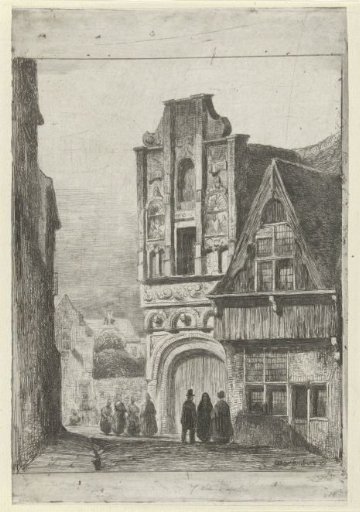 Figures at a Renaissance Facade