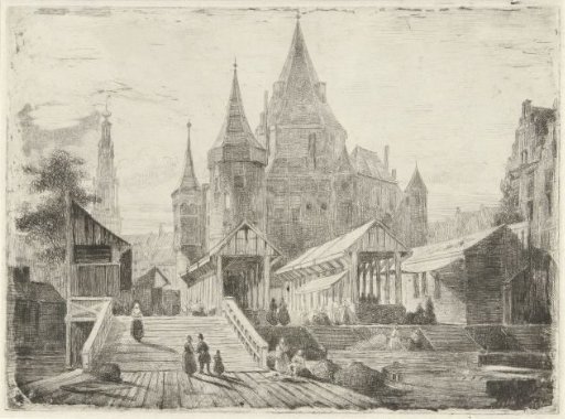 View of the Nieuwmarkt in Amsterdam