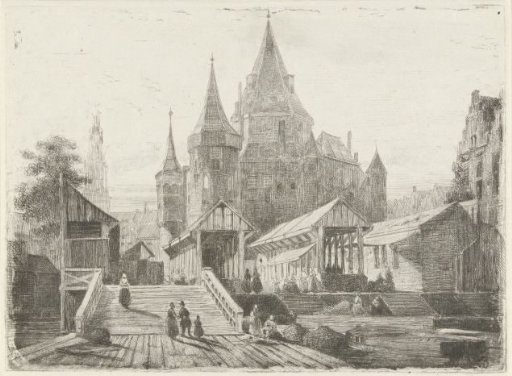View of the Nieuwmarkt in Amsterdam