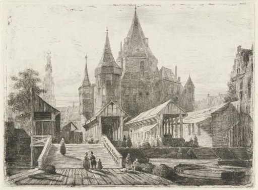View of the Nieuwmarkt in Amsterdam