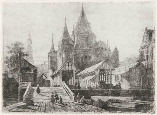 View of the Nieuwmarkt in Amsterdam