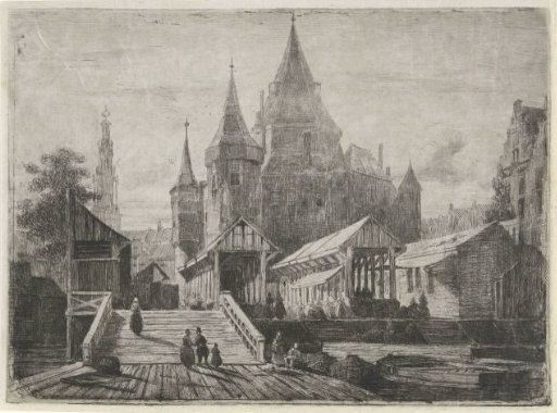 View of the Nieuwmarkt in Amsterdam