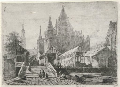 View of the Nieuwmarkt in Amsterdam