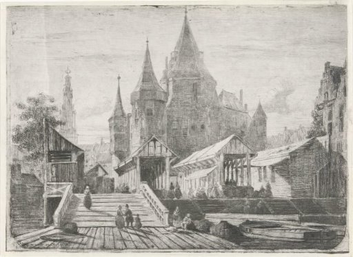 View of the Nieuwmarkt in Amsterdam