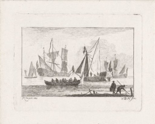 Sailing Ships and a Rowboat