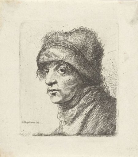 Bust of a man with a cap