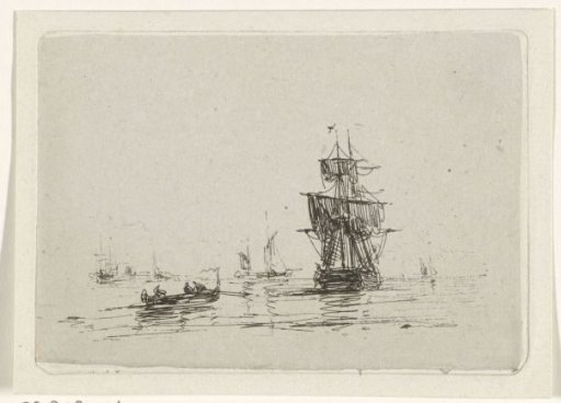 Marine with sailing ship